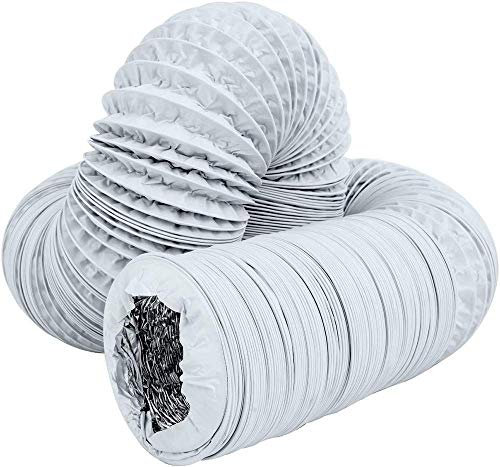 6m White PVC Air Conditioner Hose Pipe Duct Extension Kit for Bathroom Kitchen Toilet Hydroponics Extractor Fan ø 450mm