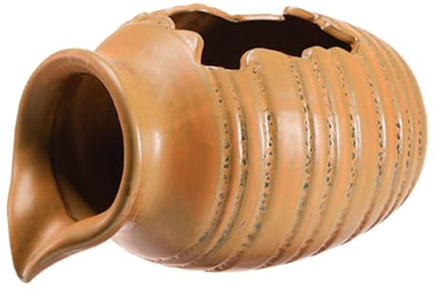 HAWILLOSCH Vintage Keramik Wasserfall-Topf Dekorativer Brunnen Für Garten Und Innenbereich Kreative Wasserkreislauf-Dekoration Für Höfe Und Balkone Kleine Braune Variante Ohne Wasserpumpe