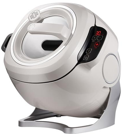 Commercial Automatic Food Processor, Lazy Stir-Fry Pan Cooking Machine with 3 Gears Speed & 6L Capacity, 360° Rotatable Drum Type Fried Rice Machine for Stir Frying Stewing Cooking