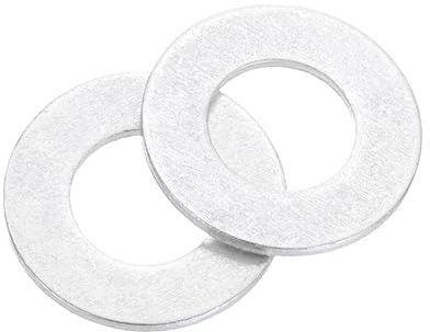 sourcing map 100 arandelas planas de aluminio, juntas redondas M8 x 16 x 1 mm, espaciadores planos para tornillos, pernos, accesorios de reparación de maquinaria, construcción al aire libre