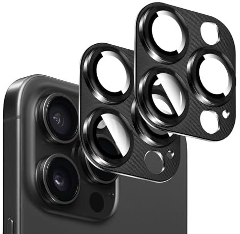 Kucheed 2PCS Camera Lens Protector for iPhone 12 Pro Max, One-Piece Metal Aluminum with 3D Texture Designed Decoration, Anti-Scratch Full Protection Back Camera Cover
