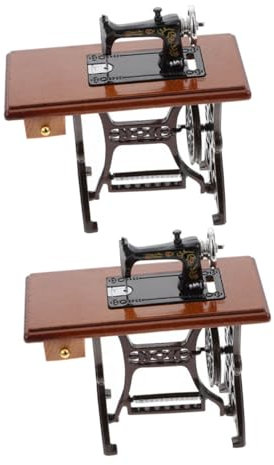 TOYANDONA 2stücke Miniatur Nähmaschinen Modell Für Puppenhaus Dekoration Retro Mini Nähmaschine Für Miniatur-szenen Und Kreative Wohnaccessoires