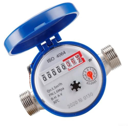Intelligenter digitaler Wasserzähler für den Haushalt, mechanischer Rotor, Kaltwasserzähler mit kompaktem Design, 360° verstellbarer Zähler, 999999, max. Ablesung