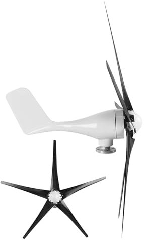 Generador de Molinos de Viento, Generador Turbinas Eólicas 800W 5 Molinos Viento Pequeños para Barcos, Terrazas y Cabañas (24V)
