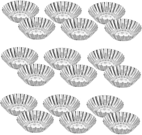 LOLIPPYY 25 pezzi Stampi Mini Crostatine in Alluminio Formine per Torte e Budini Resistenti al Calore con Design Fiore Crisantemo per Cottura Uniforme e Rilascio Facile per e Casa