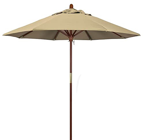 Grand parasol de jardin de 2,7 m avec protection UV - Imperméable et pliable - Pour cour, plage, café, restaurant, terrasse et terrasse - Parasol rond de 2,1 m/2,7 m