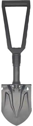 Outdoor Emergency Folding Shovel, 24 inches in Length, Made of high-Hardness Carbon Steel, with Serrated Edges, andequipped with a Carrying Bag. Suitable for Camping and Other Outdoor Activities.