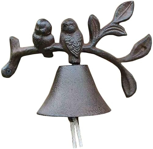 XJBTBA Sonnette Murale Ferme Plein air, Suspendue Bateau, Cloche de dîner en Fonte (Noir 24x26x10cm)