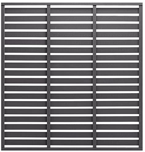 WPC Zaunelement 180x180 cm Grau, 4 Stück, Horizontaler Sichtschutzzaun aus Holz-Kunststoff-Verbund für Terrasse, Windschutz und Abtrennung, Langlebig, Witterungsbeständig,