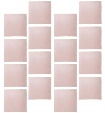 100 Stück Schmuckreinigungstücher aus Mikrofaser für Schmuck und Silber | Doppelseitige Ausführung, Rosa, Formstabil und Reißfest, für Schmuckpflege und Silberreinigung