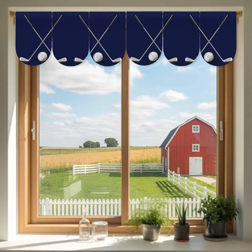 Golf Clubs Golf Bal 3 Piece Banner Bunting, Classic Sport Dark Blue Background Hanging Banners for Home Wall Party Decor, Scalloped Flag for Holiday Decoration 7.9x11.8 Inch