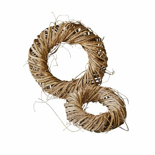 Loberon Kranz 2er Set Lunéor, braun | Zwei Größen - Naturbelassen - Basis für Saisonale Arrangements - Dekoration - Türkranz - Rattan