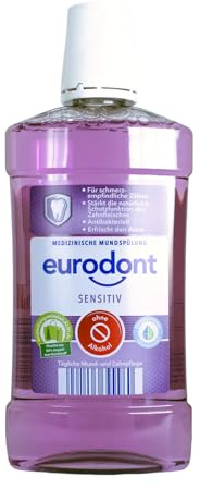 eurodont sensitiv medizinische Mundspülung für schmerzempfindliche Zähne stärkt die natürliche Schutzfunktion des Zahnfleisches antibakteriell ohne Alkohol 500 ml