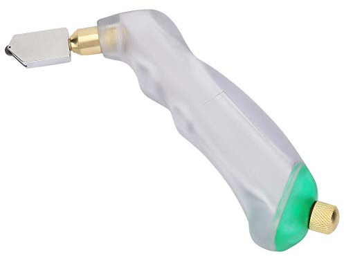 Fafeicy Glasskärare, Volframkarbidskärhjul Kraftig Skärverktyg i Glas med Ergonomiskt Grepp, Utbytbart Skärhuvud, 6 Till 12 Mm, för Hushållsarbete och Skärarbete