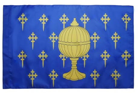 AZ FLAG Bandera Reino de Galicia 409-1833 90x60 cm Poliéster 100D Funda | Uso interior y exterior Enseña del estandarte de la dinastia real sueva costuras dobles y bordes reforzados