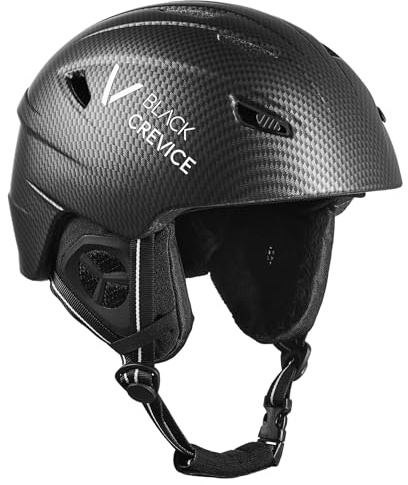 BLACK CREVICE Skihelm Streif I Stoßfester Skihelm in sportlichem Design I Skihelm Herren & Damen I Snowboard-Helm I Atmungsaktiver Ski-Helm I Größenverstellbar