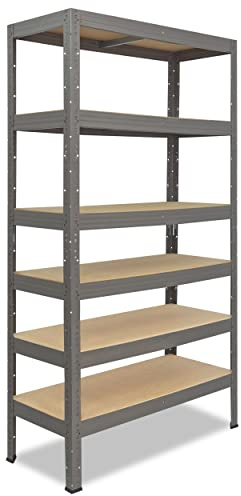 shelfplaza Pro 200x110x40cm Schwerlastregal grau mit 6 Böden x 166kg | Kellerregal · Lagerregal · Metallregal · Regale für Kellerraum · Steckregal · Abstellraum Regal