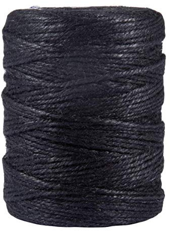 Rayher 4200301 Cordone Iuta, 3-x 3.5 mm ø, Rocchetto 280 m, Cordoncino Decoro per Lavori Creativi, Nero