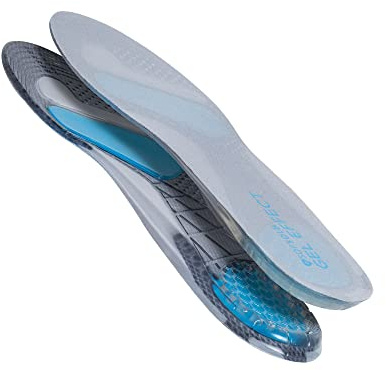 Sof Sole Semelles Gel Effect - Soutien Ciblé Pour Améliorer Le Confort Et Réduire La Fatigue Du Pied, Gel Sof Offre Un Soutien De Voûte Pour Plus De Stabilité, Idéal Pour Sportives, L/XL, Gris/Bleu
