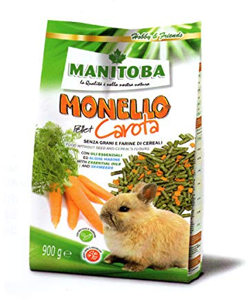 Monello Pellet de zanahoria - Alimento completo para conejos enanos, 900 g