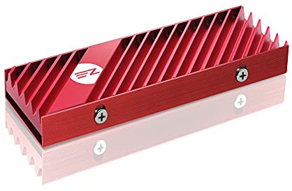 EZDIY-FAB Dissipatore di calore M.2 SSD 2280, dissipatore di calore a doppia faccia, radiatore SSD ad alte prestazioni per PC/PS5 per PCIE NVME M.2 SSD o SATA M.2 SSD- Rosso