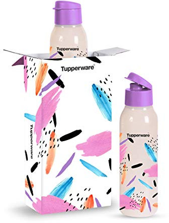 Tupperware 11156384 Bottiglia in plastica con tappo a scatto (750 ml, 2 pezzi) multicolore
