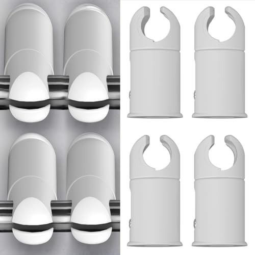 Klemmhalterungen für beheizte Handtuchhalter, Heizkörper, flach und gebogen (weiß, 22 mm Rohrbreite)