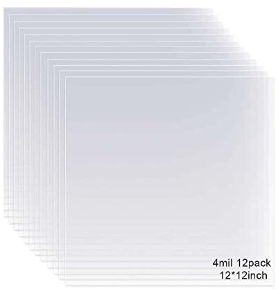 Paquete de 12 hojas de Mylar de 4 mil, 30,5 x 30,5 cm, material de plantilla en blanco para mascotas, hace que tu propia plantilla sea compatible con corte de vinilo