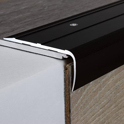 PROVISTON | Treppenprofil | 28.5 x 75 x 2700 mm | bronze dunkel | Aluminium | hochwertige Metallprofile | Treppenkante | zum Schrauben | qualitatives Winkelprofil | robust | langlebig