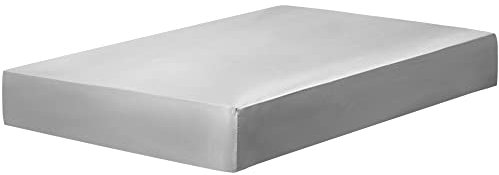 PiccoCasa Spannbettlaken Satin Bettlaken 100x200cm Spannbetttuch bis 35cm Topperhöhe mit Gummiband Anthrazit 100x200x35cm
