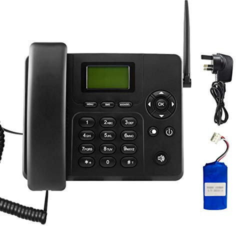 IBOWZ Téléphone Filaire Téléphone de Bureau GSM Quadri-Bande sans Fil,téléphone de Bureau avec Fente pour Carte SIM,téléphone Fixe sans Fil,Identification de l'appelant,pour téléphones Fixes d'hôt