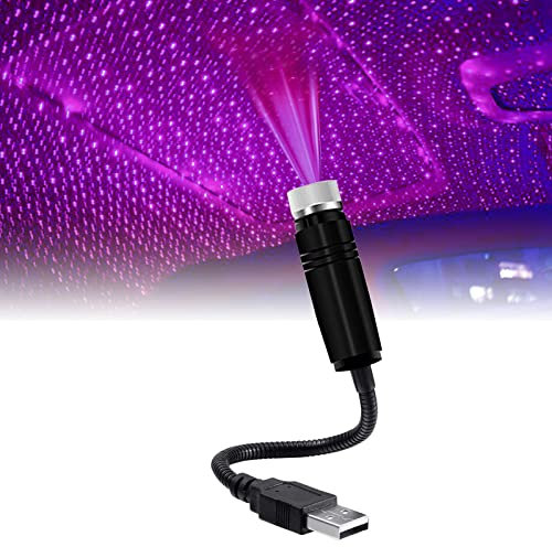 USB Mini LED Projector Lamp Star Night Light Indoor Living Room Bedroom Party Portable Atmosphere Decoration Light Multiple Ways To Use The Car And Home Ceiling Romantic USB Light (bluish violet)