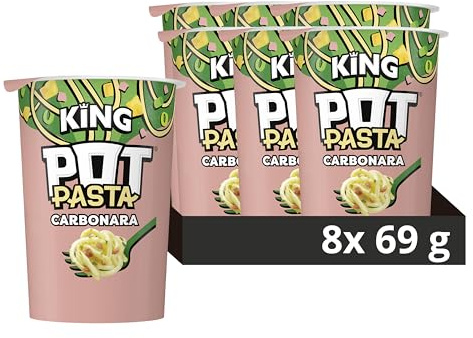 Pot Pasta King Creamy Carbonara instant hot snack from the nation's favourite instant noodles brand* quick snacks for when you need filling up 8x 69 g