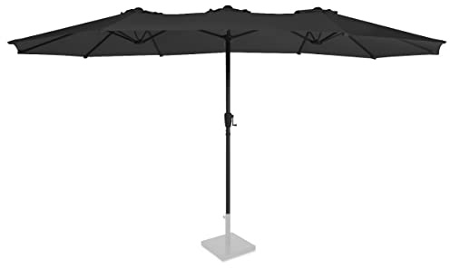 VONROC Premium Sonnenschirm Iseo 460x270cm - Robuster Sonnenschirm – Extra-groß – UV-beständig – Anthrazit/Schwarz – Inklusive Schutzhülle