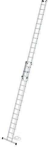PROREGAL Sprossen-Seilzugleiter 2-teilig mit Standard-Traverse 2x16 Sprossen | Leiter, Teleskopleiter, Trittleiter, Bockleiter, Sprossen-Doppelleiter