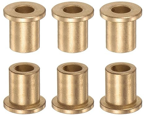 QUARKZMAN 6Stk Flansch Lager Hülse 10mm Bohrung 16mm AD 20mm Länge 3mm Flansch Dicke Bronze Buchse Selbstschmierende Gleitbuchsen Hülse für Industrieanlagen