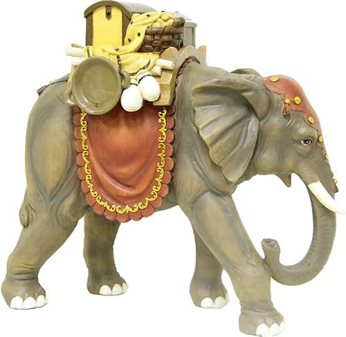 FADEDA Elefant/Höhe:15 cm/handbemalt/detailgetreue Krippen Figuren - Weihnachten Tisch Dekoration Krippe Zubehör