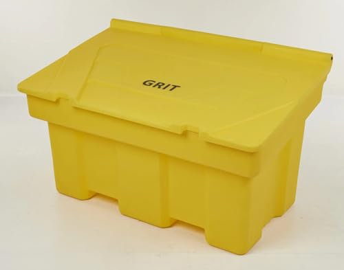 350 Litre Grit Bin in Yellow, Lockable with 14 x 25g Salt