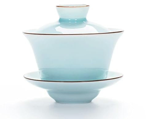 Juego de té Gaiwan de 140ml, Exquisito Juego de té de Horno Famoso Gaiwan, tazón de té de Porcelana, tazón Cubierto con Tapa, Taza, platillo, tazones de Taza de China