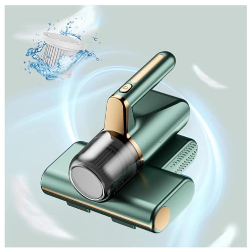 BesBet Aspirateur à Main Anti-Acariens, éLimine 99,9% des BactéRies, AllergèNes, Acariens Aspirateur pour Matelas avec LumièRe UV Et Vibration Aspirateur pour Matelas pour Matelas, CanapéS,Green