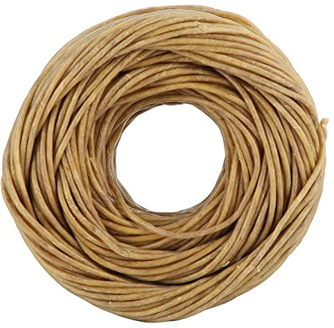 Nikou Docht, 2 Mm Faserdocht, Blumendraht Papierdraht Natürliche Bienenwachsbeschichtung, Kerzendocht, DIY, 200 Fuß Duftkerzendocht(Dunkel)