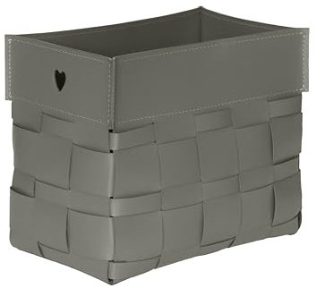 LIMAC Design LORY Zeitungsständer modern aus gewebtem Leder, Zeitschriftensammler, Originaler Zeitungskorb, Bücherkorb, für Zuhause, Büro, Hotel, Hergestellt in Italien. (Taubengrau)
