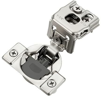 HOME EDIT 2 Pack 1 Pair 1-1/4 inch Overlay Soft Close Cabinet Hinges for Kitchen, Stainless Steel Three-Way Adjustable, Concealed Self-Closing Door Hinges