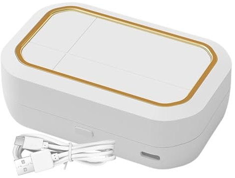 Limpiador de lentes – Máquina ultrasónica de limpieza de lentes de ojos | Limpiador automático de lentes portátil, solución de cuidado de limpieza rápida con cargador para lentes de colores, duras,