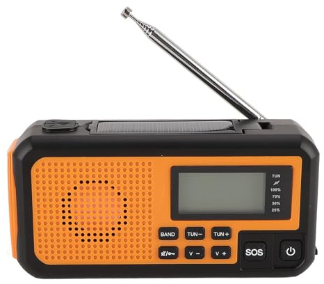 Notfall-Wetterradio, Kurbelradio, Solarradio, 4000-mAh-Wetterwarnradio, Solarladung, Handkurbel und USB-Aufladung, AM/FM-Radio mit LED-Taschenlampe, Leselampe, SOS-Alarm