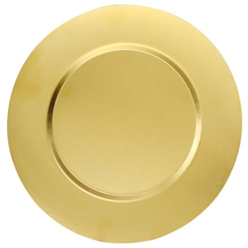 Amosfun Disco in Acciaio Inossidabile Piatto Da Cena Alla Griglia Piatti Piatti Rotondi Piatto Di Carne Piatto Profondo Piatti Per La Cena All'aperto Piatto Di Bistecca Golden