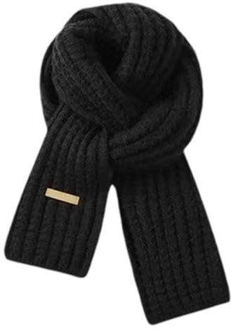 FDGGT 1 Stück Schwarzer Strickschal, Winterschal, Weicher Schal, Warmer Schal, Einfacher Und Vielseitiger Schal