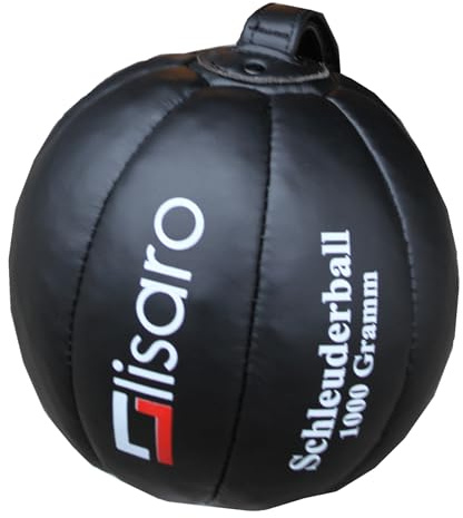 Lisaro Schleuderball aus PU-Leder, Farbe Schwarz, Durchmesser Ca. 18-20 cm. Size 1500 gram
