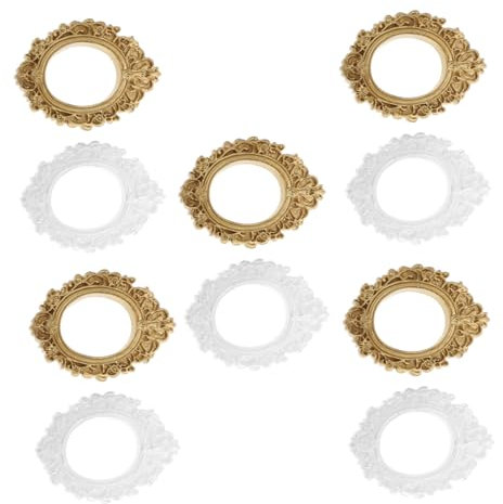 HAWILLOSCH 10pezzi Cornici Retro Ovali Stile Vintage Per Foto Piccole e Decorazioni Per Matrimonio e Feste Accessori Per Esposizioni e