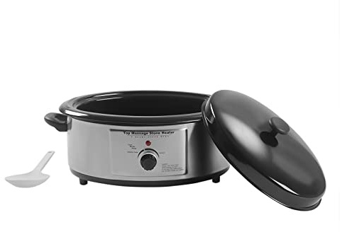 Hot Stone Wärmegerät 6L Kapazität Hot Stone Massage Set Doppelt Emaillierter Innentopf 750W Wärmegerät Heizgerät Erwärmer Heater 100℃ Temperatur